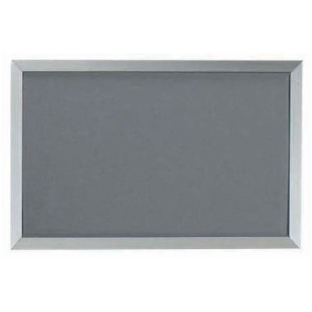 Aarco Designer ''Grey Mix'' Fabric Bulletin Board w/ a Clear Satin Anodized Aluminum Frame, 12''Hx18''W DF1218012