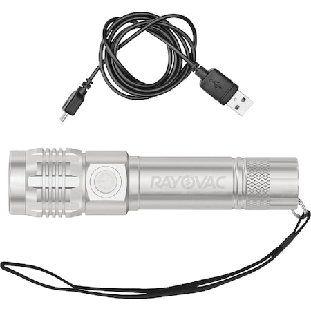 Rayovac LED Metal Rechargeable Flashlight ROVVMHAL8H