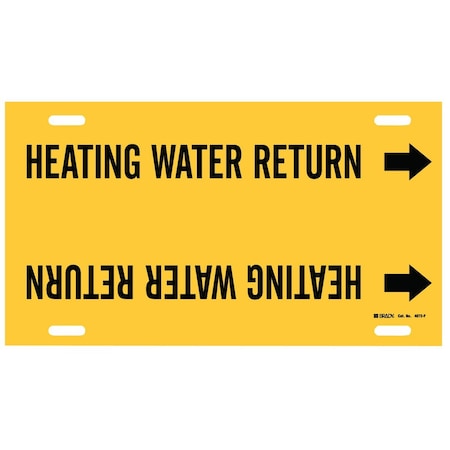 Brady Heating Water Return Pipe Marker, 8in H x 16in W, Fits Pipes 6in Dia. Thru 7.875in Dia. 4072-F