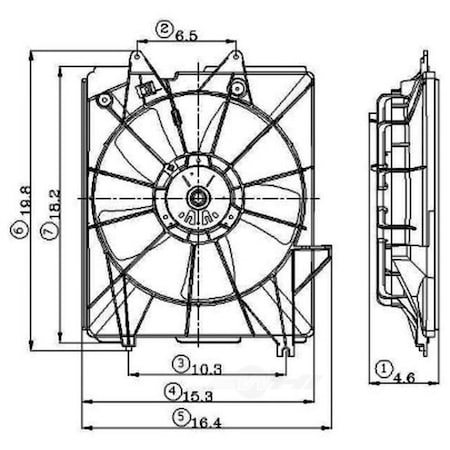 Global Parts Distributors Electric Cooling Fan Assembly 2811317
