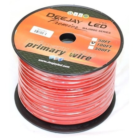 Deejay Led 100 Feet 4 AWG Car Amplifier Power Cable CCAW RED TBH4100RED