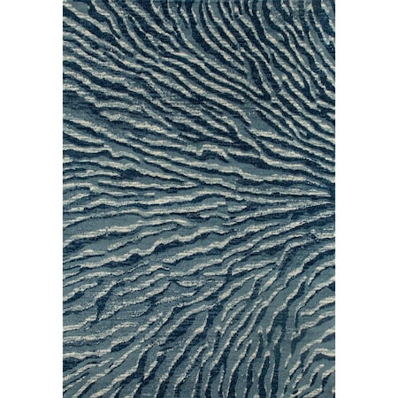 Art Carpet 9 x 13 ft. Troy Collection Ripple Woven Area Rug, Blue 25887