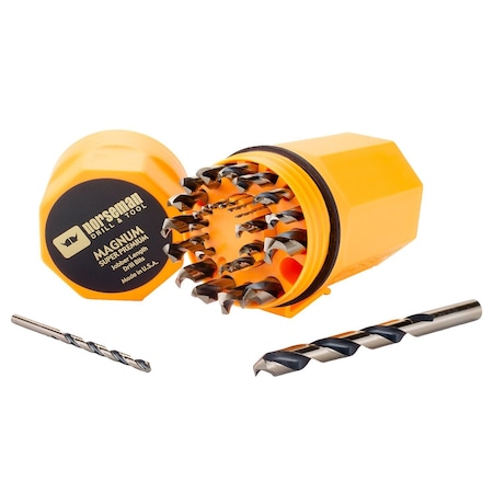 Norseman Drill & Tool Norseman SP29P UltraDex Jobber Length Black & Gold 29pc Drill Bit Set, HiViz Orange Case 44190