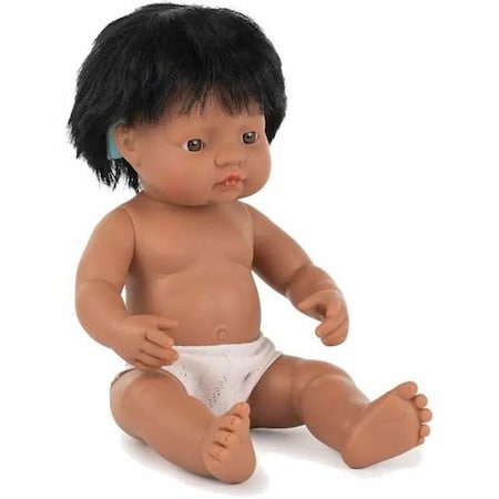 Miniland Educational Baby Doll Hispanic Boy With Hearing Aid 15in 31116