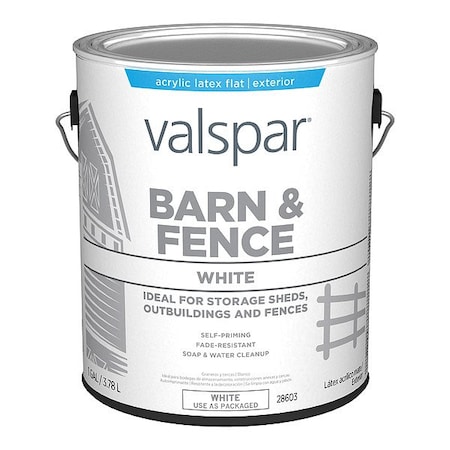 Valspar Exterior Paint, Metal, Steel, Wood, White 009.0028603.007