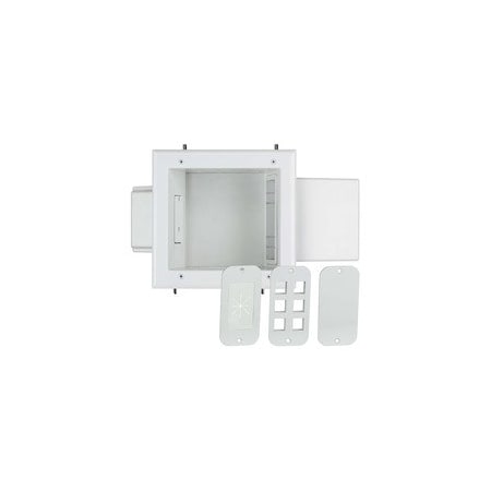 Cable Wholesale Expandable Media Box with Duplex Receptacle, White 45-0051-WH