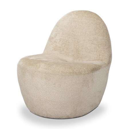 Homeroots 33" Beige Chenille Slipper Chair 605996