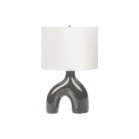 Monarch Specialties Lighting, 25"h, Table Lamp, Dark Grey Ceramic, Ivory / Cream Shade, Contemporary, Modern I 9660