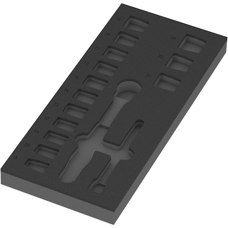 Wera 9824 Foam insert 8010 B Zyklop Comfort ratchet set 1, 3/8 in, empty, 172 x 30 x 392 mm 5137324001