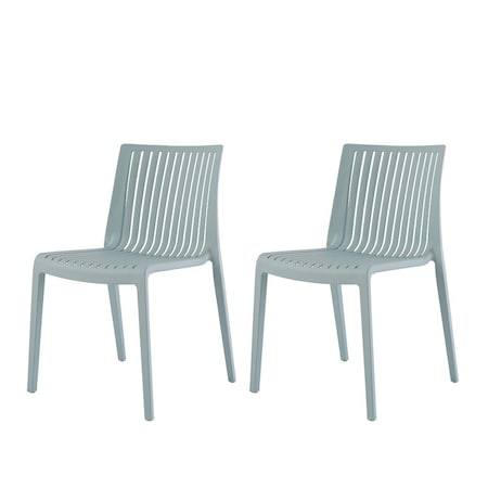 Lagoon Milos Resin Stackable Side Chair with Slatted Back, 2PK 7203B9-BSLGS