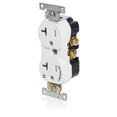 Leviton Duplex Outlet, White 20A, 125V, TR TBR20-S1W