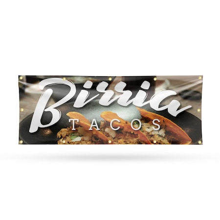 Signmission Birria Tacos, 48 Inch x 120 Inch, Vinyl Banner B-120-30487