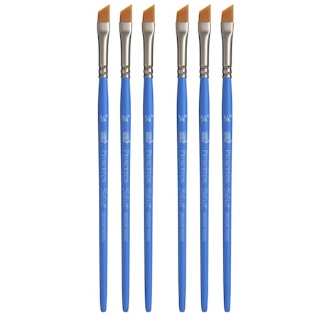 Princeton Select Artiste Angle Shader Brush, Synthetic, Short Handle Paintbrush, Size 1/4 inch, 6PK P3750AS025