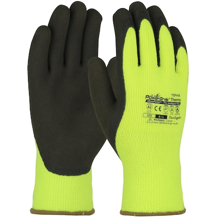 Towa Hi-Vis Seamless Knit Acrylic Terry Glove with Latex MicroFinish Grip on Palm & Fingers, 12PK 9313
