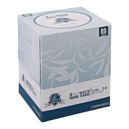 Empress Facial Tissue Cubed 7.75 in x 7.5 in, White, 2-Ply, 3060PK FT 30852