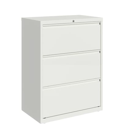 Hirsh 30 in W 3 Drawer Lateral File Cabinet, White, A4/Legal/Letter 23697