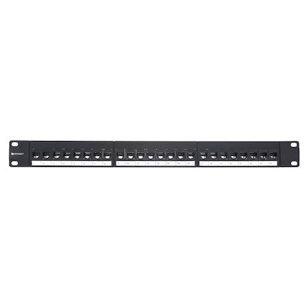 Networx Cat 6 High-Density Feed Through Patch Panel - 24 Port, 1U NP-HD241UC6C-K