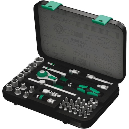 Wera 8100 SA 4 Zyklop Speed Ratchet Set, 1/4 in drive, imperial, 41 pieces 5003535001