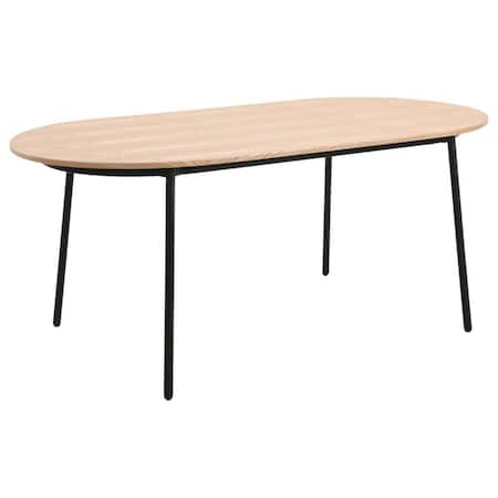 Leisuremod Oval 70.9 in W, 29.5 in L, MDF/Steel, Natural Wood TT70NW