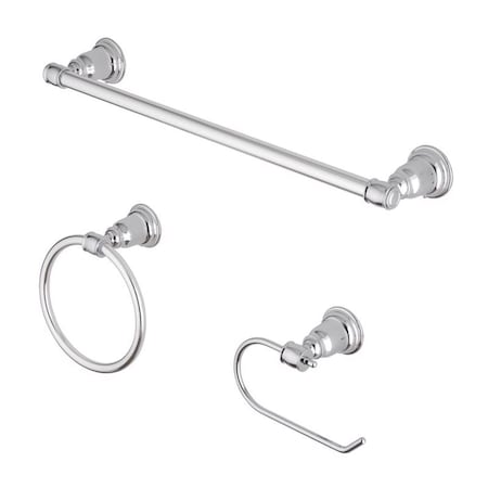 Oakbrook Collection Chrome Die Cast Zinc Bath Hardware Set BH-OB4000CH