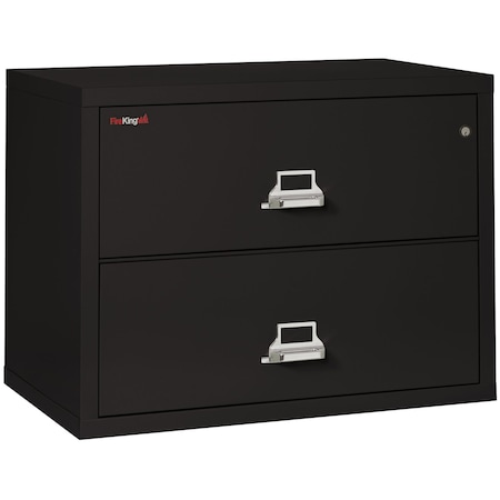 Fireking 31-15/16" W 2 Drawer Fire-Resistant Lateral File Cabinet, Black, Letter/Legal 2-3822-CBL