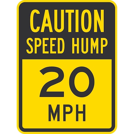 Lyle Speed Hump 20 MPH, 18x24, High Intensity Prismatic, Yellow G-10744-HI_18x24