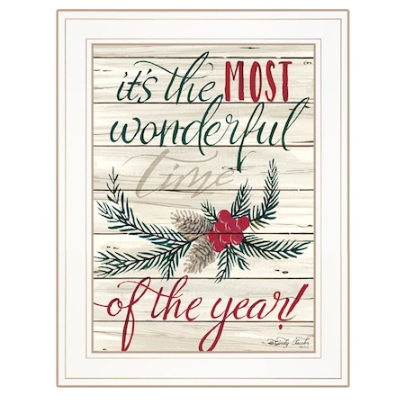 Homeroots The Most Wonderful Time 1 White Framed Print Wall Art 407321