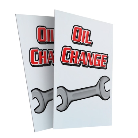 Signmission Oil Change, Plastic Signs Only 24 Inch x 36 Inch, Corrugated Plastic, 2PK CSB-2436-2PACK-Oil Change