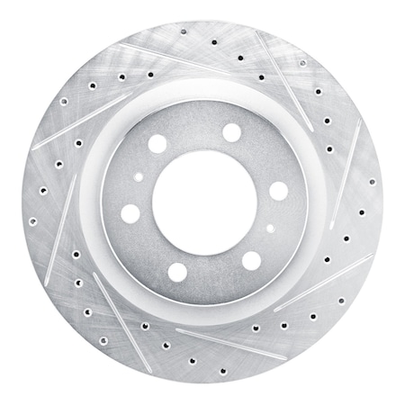 Dynamic Friction Co DFC Brake Rotor - Drilled and Slotted - Silver 631-76162R
