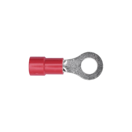 Auveco Vinyl Insulated Ring Terminal 8 Gauge 5/16in Stud Red, 25PK 17043