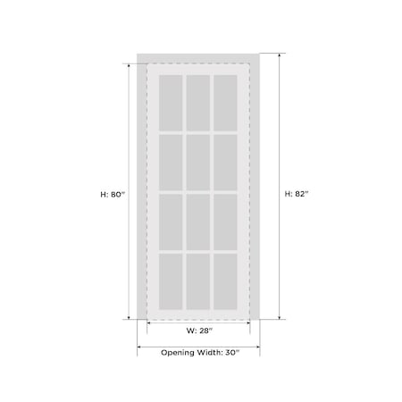 Sartodoors French Interior Door, 28" x 80", White QUADRO4055ID-WS-28