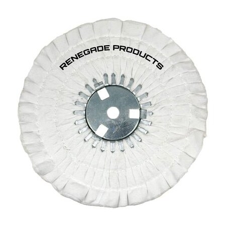 Renegade Products Usa 10" N5 Predator Airway Buffing Wheels, 26Ply, Stitched Flannel-Mirror Shine, Removable Center Plate FAW10X3X5/8N5-26PDFSSS-2RS