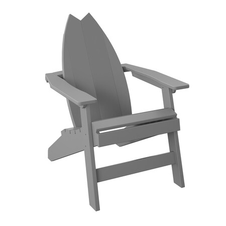 Polybird SURFBOARD ADIRONDACK-TAIL CHAIR.        LIGHT GRAY POLYBIRD P80