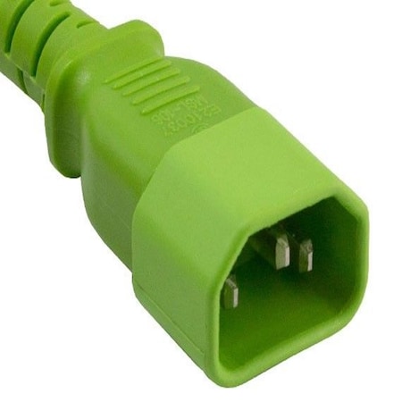 Sanoxy 10ft 14 AWG 15A 250V Power Cord IEC320 C14 to IEC320 C15, Green SNX-CBL-LDR-PW133-4210