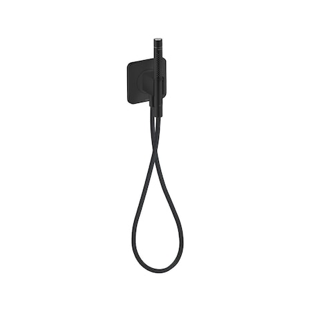 Axor Handshower Holder Softsquare w/ Outlet 5"x5" w/ Handshower and Textile Hose, 2.5 GPM in Matte Black 49626671