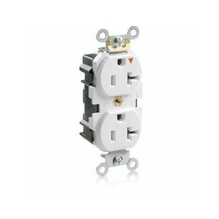 Leviton Lev-Lok Industrial Grade Duplex Receptacle, 20 Amp, 125 Volt M5362-IGW