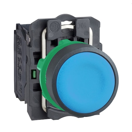 Schneider Electric Push Button Operator, Flush, Momentary Action, Not Applicable Release, Non-Illuminated, Blue; Green XB5AA61