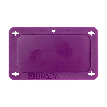 Brady Blank Tags, Plastic, Polyester, 2 3/16 in H x 3 11/16 in W, Not Applicable Dia., Purple, Rectangle TAG-UTIL-PUR15