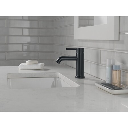 Peerless 6.13 in. Precept Single Top Handle Lavatory Faucet in Matte Black P1647LF-BL