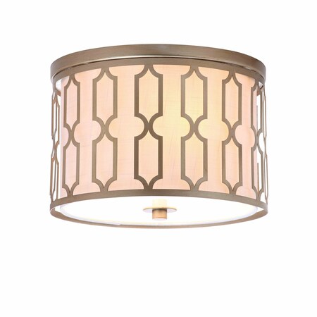 Jonathan Y Link 2-Light 12.75" Metal LED Flush Mount, Soft Gold JYL3509B
