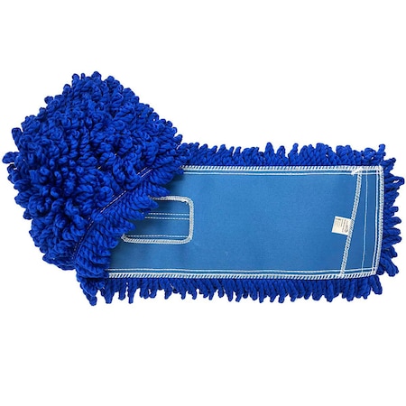 Bison Life 18 Inch Small Loop End Microfiber Dust Mop, Slide on Connection, Commercial-Grade, Washable, Blue KHES-LEBDM-18