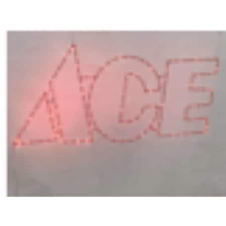 Holiday Bright Lights 19 in. H X 1 in. W X 41 in. L Red ACE sign Display Metal 14-1032A