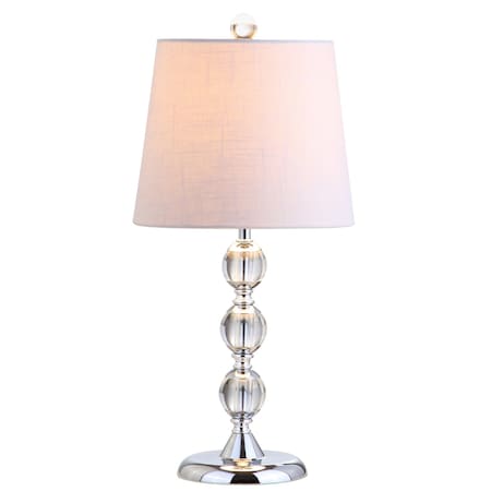 Jonathan Y Hudson 20" Crystal Mini LED Table Lamp, Clear/ Chrome JYL2026A