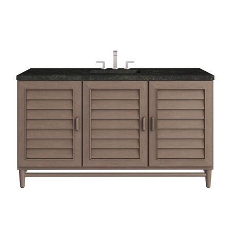 James Martin Vanities Portland 60" Single Vanity, Whitewashed Walnut, w/ 3 CM Phantome Eclos Top 620-V60S-WW-3PHT
