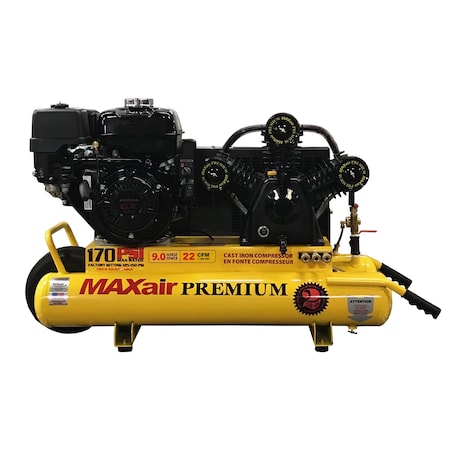 Maxair Elec Start Wheelbarrow Premium Air Compressor TT90GE+MAP