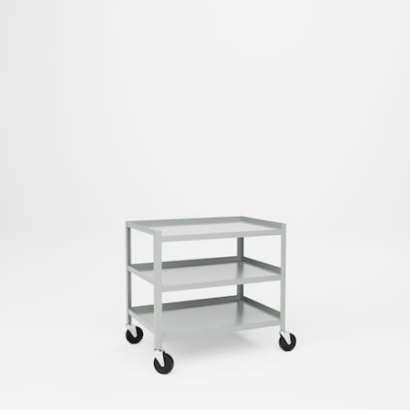 Pucel Three Shelf Utility Table, 24 in W x 36 in D x 34 in H, Gray TU-2436-3-C5