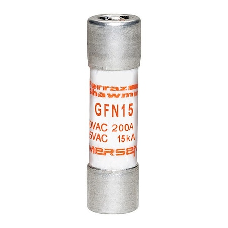 Mersen Fuse, 1 1/2 in L, 125 V AC, 15 A GFN15