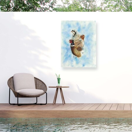 Trademark Fine Art Outdoor Canvas Art Dave Bartholet Upland Trio Wall Art for Patios, or Gardens GRL01419-OC1419WR