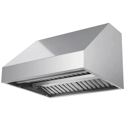 Victory 48-Inch 2000 CFM Wall Mount Range Hood for Outdoor BBQ's, Baffle Filters, Dimmable LED Lights Prestige-48