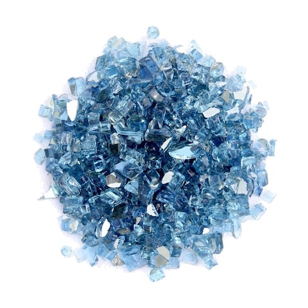 Homeroots Sky Blue Round Reflective Fire Pit Glass 479086